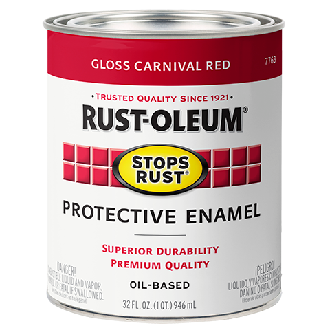 Rust-Oleum® Protective Enamel Brush-On Paint Gloss Carnival Red (Quart, Gloss Carnival Red)