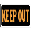 Keep Out Sign, Hy-Glo Orange/Black Plastic, 9 x 12-In.