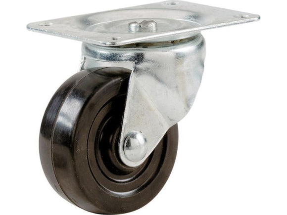 Shepherd 1-1/4-Inch Rubber Swivel Plate Caster 30-lb Load Capacity