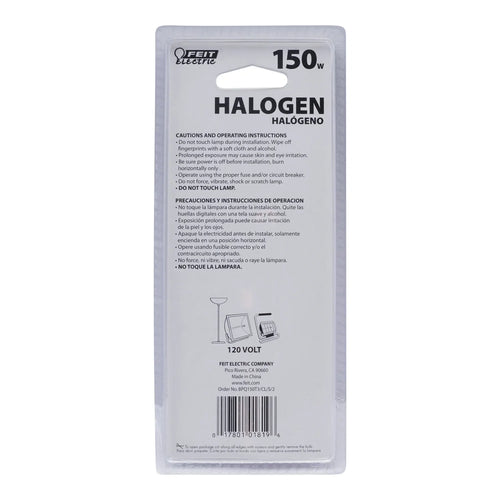 Feit Electric 150W Warm White (3000K) R7S T3 Short Double-Ended Halogen Light Bulb (2 Pack (150W))