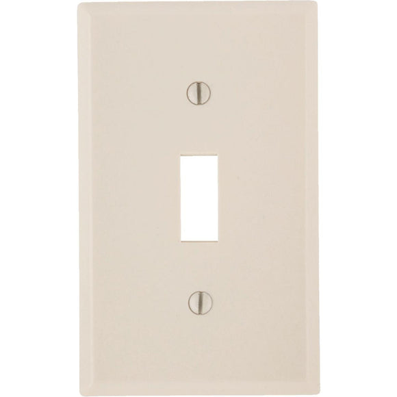 Leviton 1-Gang Plastic Toggle Switch Wall Plate, Light Almond