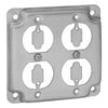 Thomas & Betts  4 Steel Square Box Surface Cover, 2-Duplex Flush Receptacles (4)