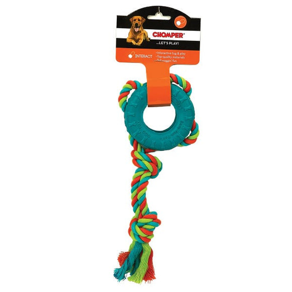 PetEdge Chomper Tredz Rope Rubber Tire Tug