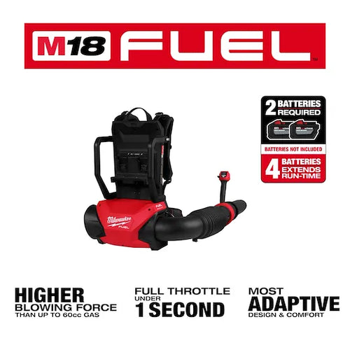 Milwaukee M18 FUEL™ Dual Battery Backpack Blower (155 MPH 650 CFM 18-Volt)