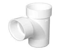 Charlotte Pipe 4-in Dia 90-Degree Schedule 40 Hub X Spigot X Hub PVC DWV Street Sanitary Tee, 4 X 4 X 4 00403 1200HA