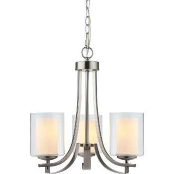 Hardware House 207577 El Dorado Design Series 3-Light Chandelier ~ Satin Nickel Finish