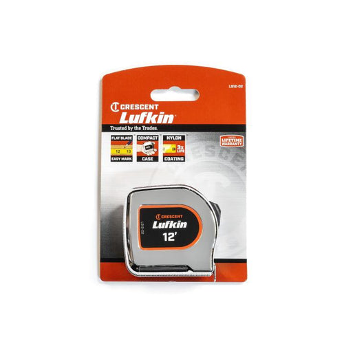 Crescent Chrome Case Yellow Clad Tape Measure