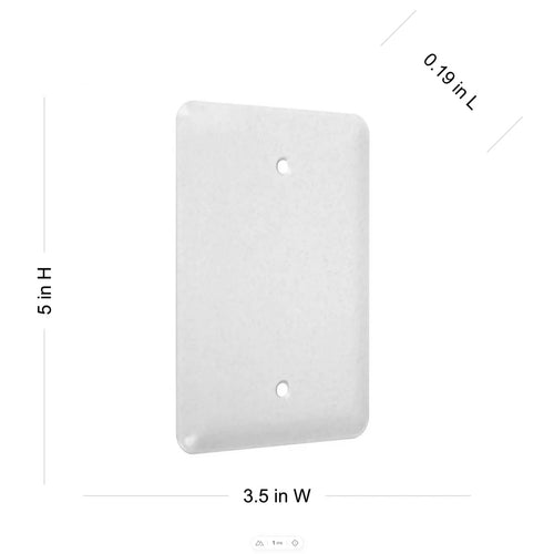 Hubbell TayMac 1-Gang Metal Wallplate Maxi Blank White Textured