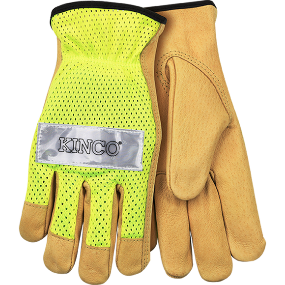 Kinco Hi-Vis Green Mesh & Grain Pigskin Palm