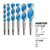 Spyder 6-Piece Assorted Woodboring Power Bit Set (1/2, 5/8, 3/4, 7/8, 1, 1-1/4) Stinger™