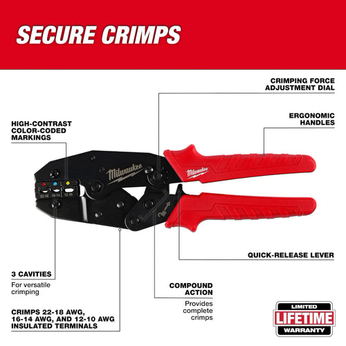 Milwaukee Ratcheting Insulated Terminals Crimper