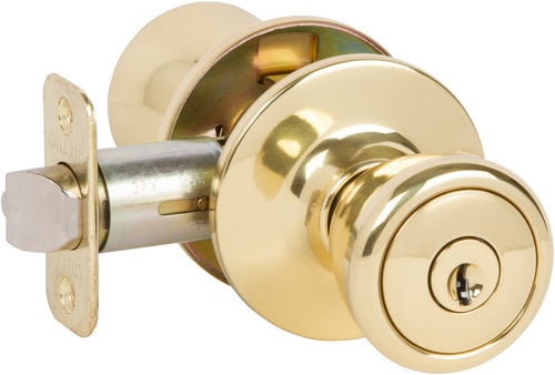 Delaney Hardware Callan Brayden Entry Knobset, Polished Brass (US3)
