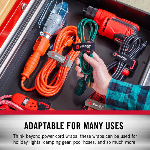 VELCRO® Brand Power Cord Wraps with Slotted Grommet
