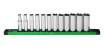SK Tools 3/8 Drive, 12 Piece, 6 Point, Metric, Deep Chrome Socket Set