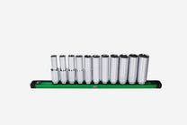 SK Tools 1/2 Drive, 11 Piece, 6 Point, Metric, Deep Chrome Socket Set
