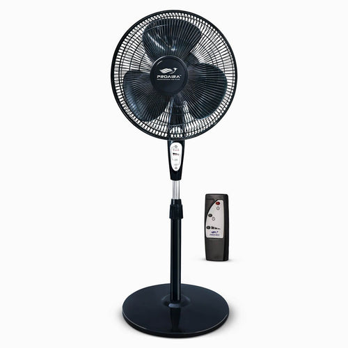 Proaira 18 Oscillating Pedestal Fan with Adjustable Tilt, 3 Speed Control, Black w/ Remote