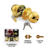 Premier Lock Keyed Entry Door Knob With 2 KW1 Keys Adjustable Latch-Carded