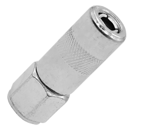 Lubrimatic 1/8-Inch Standard Jaw Curved Grease Gun Coupler with Spring-Loaded Ball