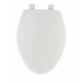 Elongated Plastic Toilet Seat, Whisper-Close(TM) Hinge, STA-TITE(TM), White