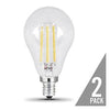 LED Light Bulbs, A15, E12 Base, Clear, 500 Lumens, 7.5-Watts, 2-Pk.