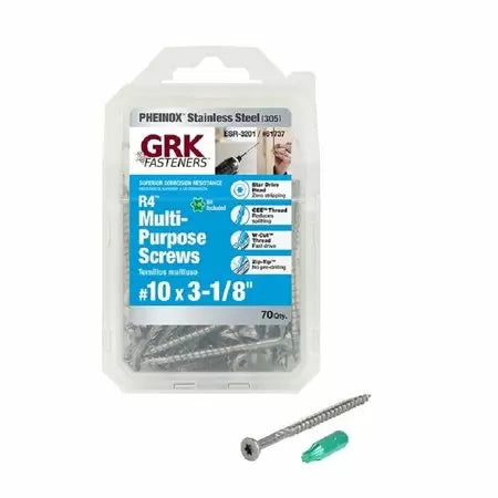 GRK Fasteners PHEINOX R4 Flat Head Multi-Purpose Screw #10 x 3-1/8 L in.