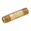 Pipe Fitting, Nipple, Yellow Lead-Free Brass, 3/8 x 1.5-In.