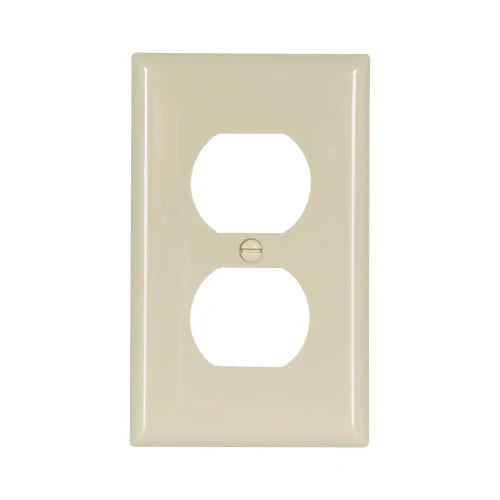 Eaton Cooper Wiring Standard Size Duplex Receptacle Wallplate, Ivory