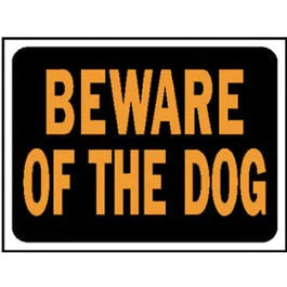Beware of Dog Sign, Plastic, 9 x 12-In.