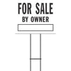 For Sale By Owner Sign, Black & White Plastic, 20 x 24-In.