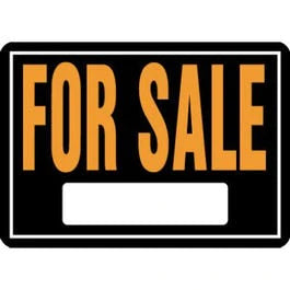 For Sale Sign, Hy-Glo Orange & Black Aluminum, 10 x 14-In.