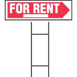 For Rent Sign, Corrugated Plastic, 10 x 24-In.