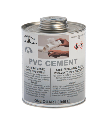 Black Swan's PVC Cement - Gray - Heavy 32 oz.