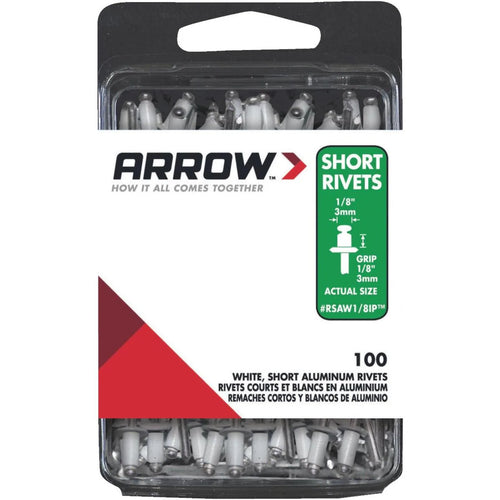 Arrow 1/8 In. x 1/8 In. White Aluminum IP Rivet (100 Count)