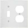 Leviton 2-Gang Plastic Single Toggle/Duplex Outlet Wall Plate, White