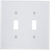 Leviton 2-Gang Plastic Toggle Switch Wall Plate, White