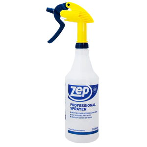 Zep Professional Spray Bottle W/trigger Sprayer, 32 Oz, Clear Plastic