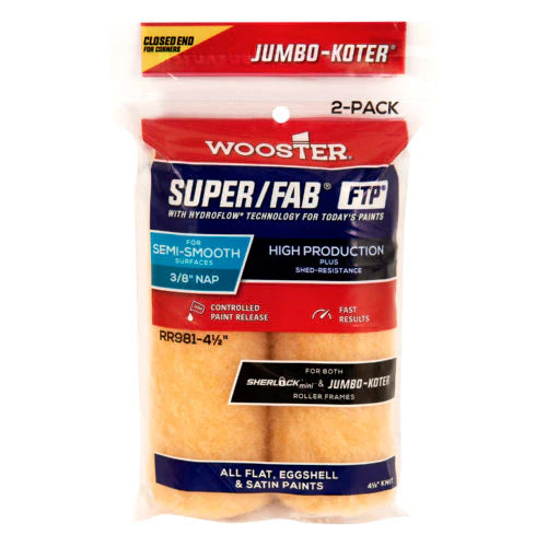 Wooster Brush Super/Fab® Ftp® Closed-End Jumbo-Koter 0.37 x 4.5 in.