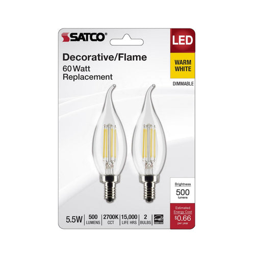 Satco|Nuvo LED Chandelier Bulb with a Candelabra Base