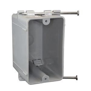 CANTEX  1-Gang 23 cu. in. EZ BOX New Work Nail-on Residential Electrical Switch and Outlet Box with Knockouts Gray