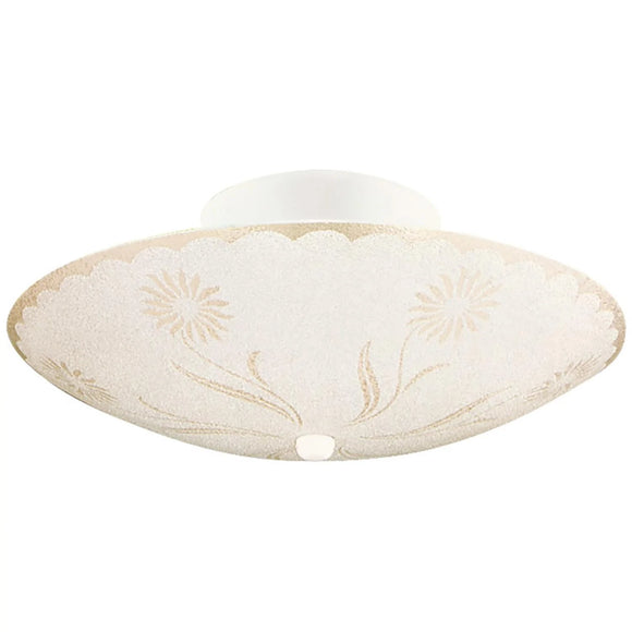 Design House Globe Floral Design Ceiling Light in White, 2-Light