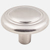 Kasaware 1-1/4 Diameter Traditional Knob with Stepped Ring, 4-pack Satin Nickel Finish