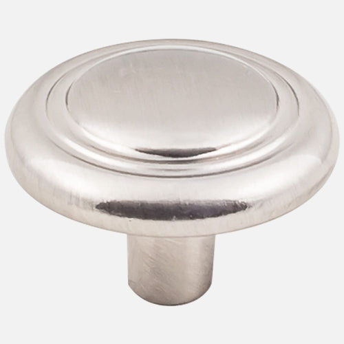 Kasaware 1-1/4 Diameter Traditional Knob with Stepped Ring, 4-pack Satin Nickel Finish