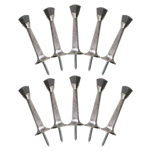 Design House Rigid Cast Satin Nickel Door Stop, 10-Pack 3 Inch