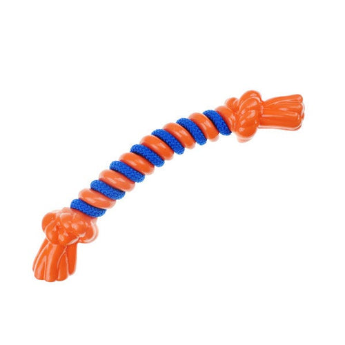 Infinity Pet TPR & Rope Bone Large Orange (Large, Orange)